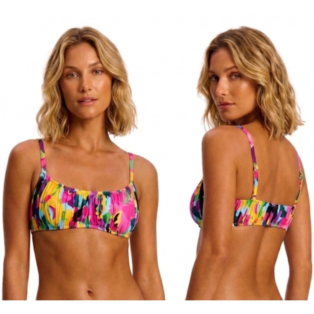 Kate Spade New York Floral Underwire Balconette‎ Bikini Top Multi Color XS NEW